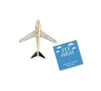 Brooches and Pins for Women Airplane Brooch Flight Attendant Pin Fly High Follow Your Dreams Pilot Wings Brooch Travel Lover Gift, L, Zinc, no gemstone
