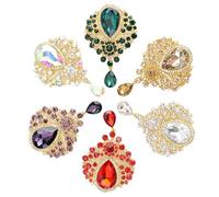 Brooches and Pins for Women, Brooch Pins for Women's Fashion - Crystal Brooch Pins Flower Vintage Women's Brooch, Elegant Bouquet Brooch with Rhinestones, Green Jewellery Accessories for the Kl