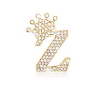 Brooches and Pins for Women Initial Brooch Pin Bag Charm Rhinestone Brooches for Wedding Dress Backpacks Clothing Crafts Accessories Custom Jewelry Gift, Gold, Brass, cubic zirconia