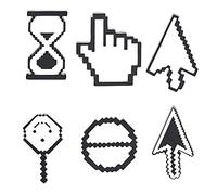 Brooches Brooch Pin Broach Badge Brooch Lapel Pin Unavailable White Zoom Busy Black Pointer Hand Classic Enamel Pin Cursor Pixel Hourglass Computer Icon Mouse Pointer Arrow Hand Clothes Bag Lapel Badg