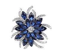 brooches Crystal Brooch Pins for Women Blue Flower Broches Plant Elegant Badge Jewelry Wedding Party Winter Accessories Lapel Pins