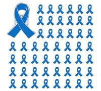 Brooches Elegant Ribbon Breast Cancer & Awareness Lapel Pin Heart Shaped Silk Ribbon Fashionable Accessory For Clothing Bags & More Button Clips (Blue, 6X4CM)