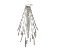 Brooches for Women Stylish Temperament Pentagram Tassel Chain Brooch Simple Pin Jeans Chain Pendant(Silver 1)