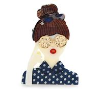 Brooches For Women Uk Acrylic Charming Ladies Brooch Women Wearing Hats Modern Girls Office Brooch,Blue 7