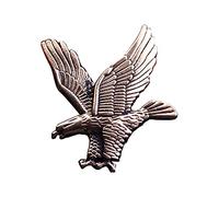 Brooches, New Retro Metal Gold Eagle Bird Brooch Men's Lapel Badge Pin Buckle Suit Shirt Collar Accessories(Antique Silver Plated)