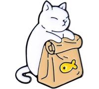 Brooches Pin Cute Cartoon Enamel Pin Badge Pin Black White Cats Collar Brooch Jewelry Accessories Lapel BroochwhiteDurability