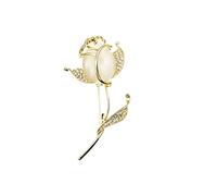 Brooches Pin Rose Flower Brooches for Women Elegant Crystal Rhinestone Rose Flower Brooch Pin Fashion Ladies Jewelry Accessories Brooch