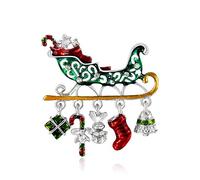 Brooches & Pins Brooch Pins, Christmas Round Wreath Sleigh Brooch Pin for Women Girls Xmas Gift, Sparkling Vintage Christmas Pin Clothes Decor (Size : Wreath)
