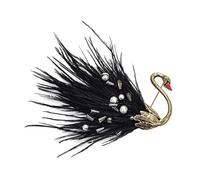 brooches Vintage Feather Black Swan Coat Brooch High-grade Corsage Female Gender Pin Cardigan Luxury With Accessories Lapel Pins