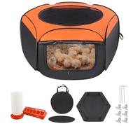 Brooder Box for Chick, Chicken Brooder with Chicks Feeder＆Waterer, Portable Breathable Baby Chicken Coop, Small Animal Playpen Brooding Up to 15 Chicks, Quail, Duck