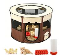 Brooder Box for Chick, Dual Door Chicken Brooder with Chicks Feeder＆Waterer, Portable Breathable Baby Chicken Coop, Small Animal Playpen Brooding Up to 15 Chicks, Quail, Duck