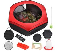 Brooder Box for Chicks - Complete Chicken Brooder Kit with Pop-Up Playpen, Feeder, Waterer & Perch | Indoor Baby Chick Starter Kit for Ducklings, Quail & Poultry