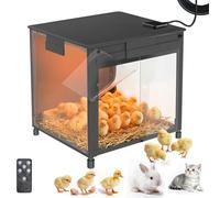 Brooder Box for Chicks, Upgrade Chicken Brooder Box with Adjustable Temp (77~95℉) & 9H Timer, Removable Feeder, Waterer, 10S Rapid Brooder Heating Plate, 200W Poultry Coop Heater Fits Ducks, Quails