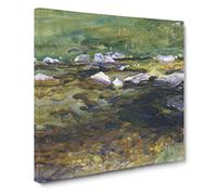 Brook And Meadow by John Singer Sargent Canvas Print | Gallery Wrapped 30mm Frame Wall Art | 20x20 inches | Ready to Hang | Classic Landscape Picture | Living Room Bedroom Lounge Office