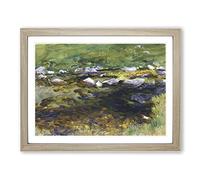 Brook And Meadow By John Singer Sargent Classic Painting Framed Print | A4 Oak Framed Wall Art | Ready to Hang | Classic Landscape Picture | Living Room Bedroom Lounge Office