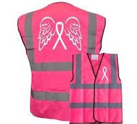 Brook Hi Vis, Angel Wings Cancer Logo Hi Vis Pink Vest, Cancer Charity Running Safety Vest, Race For Life Mud Run, Medium