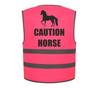 Brook Hi Vis Caution Horse Kids Hi Vis Vest Children's High Visibility Reflective Safety Waistcoat Horse Riding Rider Equestrian, Add child's name to the front, Personalised