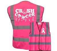 Brook Hi Vis, Crush Cancer Cancer Logo Hi Vis Pink Vest, Cancer Charity Running Safety Vest, Race For Life Mud Run, Large