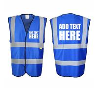 Brook Hi Vis Custom Printed Blue Hi Vis Safety Vest Waistcoat, Personalise Front and Back, Brand Your Company Logo, XXX Large
