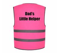 Brook Hi Vis Dad's Little Helper Kids Hi Vis Vest Children's High Visibility Reflective Safety Waistcoat, Add child's name to the front, Personalised