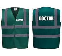 Brook Hi Vis Doctor Premium Green Hi Vis Vest - High Visibility Safety Waistcoat with Reflective Bands for Company Compliance First Aid & Medical Staff
