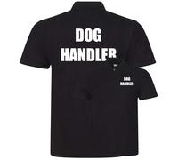 Brook Hi Vis Dog Handler Printed Black Polo Shirt - Front & Back Print - Security Officer, Guard, Doorman, Bouncer, Event Staff Workwear