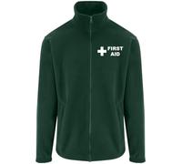 Brook Hi Vis First Aid Premium Green Fleece Jacket, Printed Medical Workwear, First Aider Uniform for Healthcare, Events, Schools, Workplace & Emergency Response Small