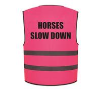 Brook Hi Vis Horses Slow Down Kids Hi Vis Vest Children's High Visibility Reflective Safety Waistcoat Horse Riding Rider, Add child's name to the front, Personalised