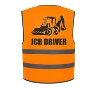 Brook Hi Vis JCB Digger Driver Kids Hi Vis Vest Children's High Visibility Reflective Safety Waistcoat Construction Builder, Add child's name to the front, Personalised