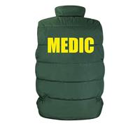 Brook Hi Vis MEDIC Green Premium Result Body Warmer for Staff Medic Aider Nurse, Yellow Text - Multi-Pocket Mens Gilet, Work Jackets for Men and Women’s Padded Gilet (UK, Alpha, L, Regular, Regular)