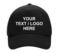 Brook Hi Vis Personalised Baseball Cap Text or Logo Adjustable Unisex Hat - Custom Baseball Cap Mens', Baseball Cap for Women, Unisex Personalised Gifts for Men and Women - 8 Colours Black