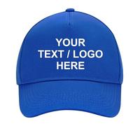 Brook Hi Vis Personalised Baseball Cap Text or Logo Adjustable Unisex Hat - Custom Baseball Cap Mens', Baseball Cap for Women, Unisex Personalised Gifts for Men and Women - 8 Colours Blue