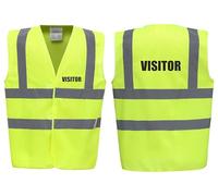 Brook Hi Vis Premium Safety Vest - VISITOR Printed Front & Back, Event Management High Viz Waistcoat, Available in 14 Colours, Festivals (UK, Alpha, XXL, Regular, Regular, Yellow)