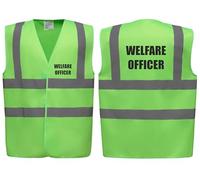 Brook Hi Vis Premium Safety Vest - Welfare Officer Printed Front & Back, High Visibility Waistcoat in 14 Vibrant Colours. (UK, Alpha, L, Regular, Regular, Standard, Lime Green)