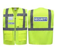 Brook Hi Vis - Security Badge Zipped Hi Vis Vest Reflective, Work Wear Coat Security Officer - Durable Polyester, Reflective Vinyl Banding High Vis Vests with Pockets, and ID Badge 6XL 64-66"