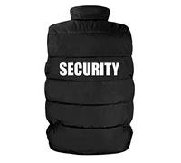Brook Hi Vis SECURITY Premium Result Bodywarmer, Black Padded Security Gilet with Front & Back Print, Multi-Pocket Warm Workwear for Door Supervisors, Events & Night Staff, K-9