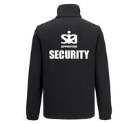 Brook Hi Vis SIA Approved Security Black Fleece Jacket - Portwest Premium Men’s Workwear Zip Fleece for Security Staff & Uniform