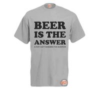 Brook Hi Vis UK Beer is The Answer I Just Can't Remember The Question! Mens Funny T-Shirt Zinc X-Large