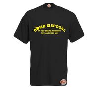 Brook Hi Vis UK Bomb Disposal! If You See Me Running Try and Keep Up!! Mens Funny T-Shirt Black Medium