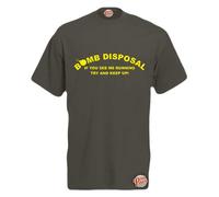 Brook Hi Vis UK Bomb Disposal! If You See Me Running Try and Keep Up!! Mens Funny T-Shirt Graphite Large