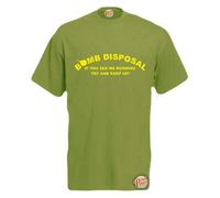 Brook Hi Vis UK Bomb Disposal! If You See Me Running Try and Keep Up!! Mens Funny T-Shirt Olive Medium