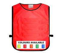 Brook Hi Vis UK Bulk Buy X1 Red Unisex Adult Tabard, One Size Fits All, Available In 5 Different Bright Colours, Ideal For Event Staff, Event Marshal