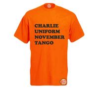Brook Hi Vis UK C*nt - Charlie Uniform November Tango! Mens Funny T-Shirt Orange X-Large