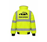 Brook Hi Vis UK Children’s Police Officer Yellow Bomber Jacket High Vis Vests - Reflective High-Visibility Safety Coat for Kids, Outdoor Yellow Jackets, Lightweight Waterproof Jacket Small 4-6 Years