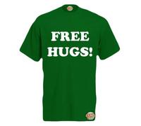 Brook Hi Vis UK Free Hugs! Mens Funny T-Shirt Green Large