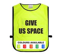 Brook Hi Vis UK Give Us Space Yellow Tabard, Unisex Adult One Size Fits All, Available In Five Different Bright Colours