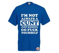 Brook Hi Vis UK I'm Not Always A C*nt! Mens Funny T-Shirt Dark Blue Large