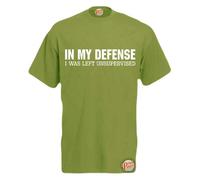 Brook Hi Vis UK in My Defence, I was Left Unsupervised! Mens Funny T-Shirt Olive Large