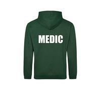 Brook Hi Vis UK Medic Printed Green Hoodie, Medical Clothing xx-large