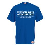 Brook Hi Vis UK My People Skills are Just Fine! Mens Funny T-Shirt Dark Blue XX-Large